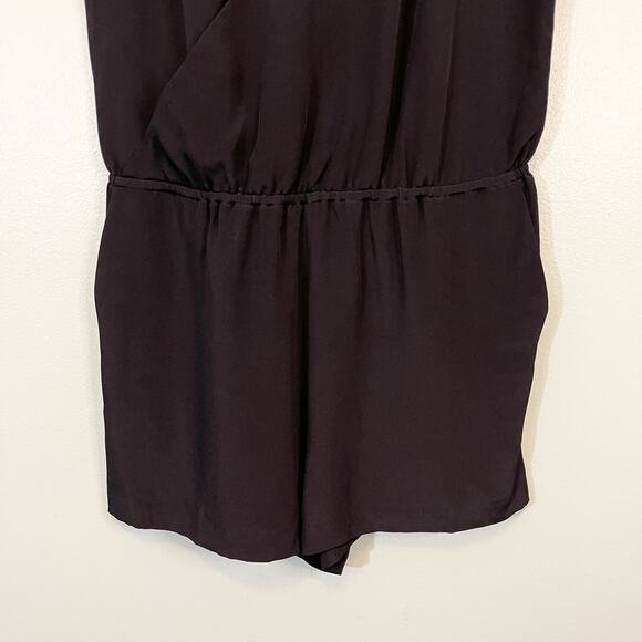 Rebecca Minkoff Romper 10 Black Mara Jumpsuit Short Silk Sleeveless V-Neck NWT - Picture 4 of 11